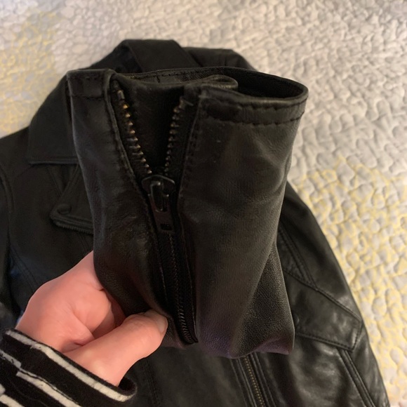 Madewell perfect leather Moto jacket true black, size XS - Picture 13 of 15